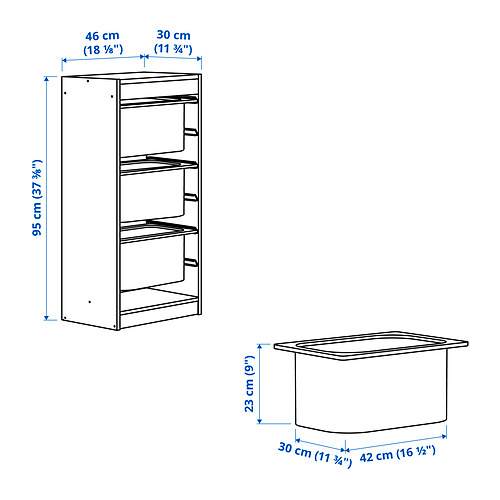 TROFAST storage combination with boxes