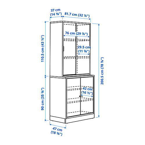 TONSTAD storage combination w sliding doors