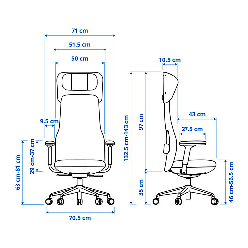 GRÖNFJÄLL office chair with arm/headrest