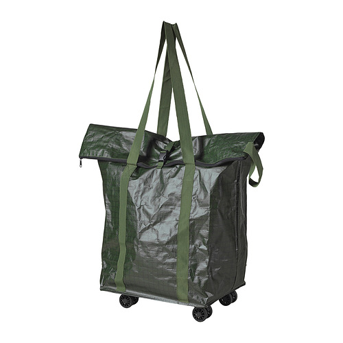 KOMPISHÄNG - shopping bag on wheels, green, 40x30x81 cm | IKEA Hong Kong and Macau - E1017063_S4