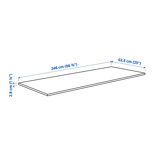 EKBACKEN worktop, double-sided