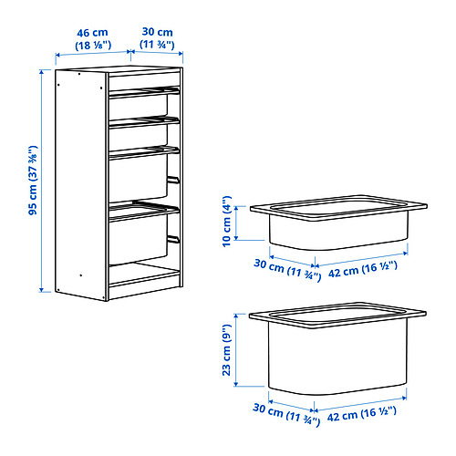 TROFAST storage combination with boxes