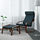POÄNG - armchair and footstool, brown/Hillared dark blue | IKEA Hong Kong and Macau - PE629100_S1