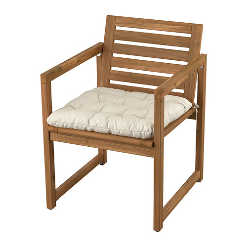 NÄMMARÖ - 戶外餐椅，染淺褐色/Kuddarna淺灰米黃色 | IKEA 香港及澳門 - PE984430_S4