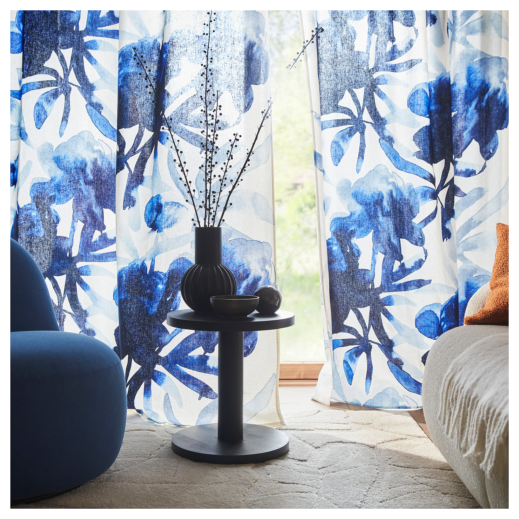 SKOGSNÄSSLA curtains, 1 pair