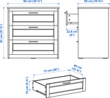 SONGESAND chest of 3 drawers