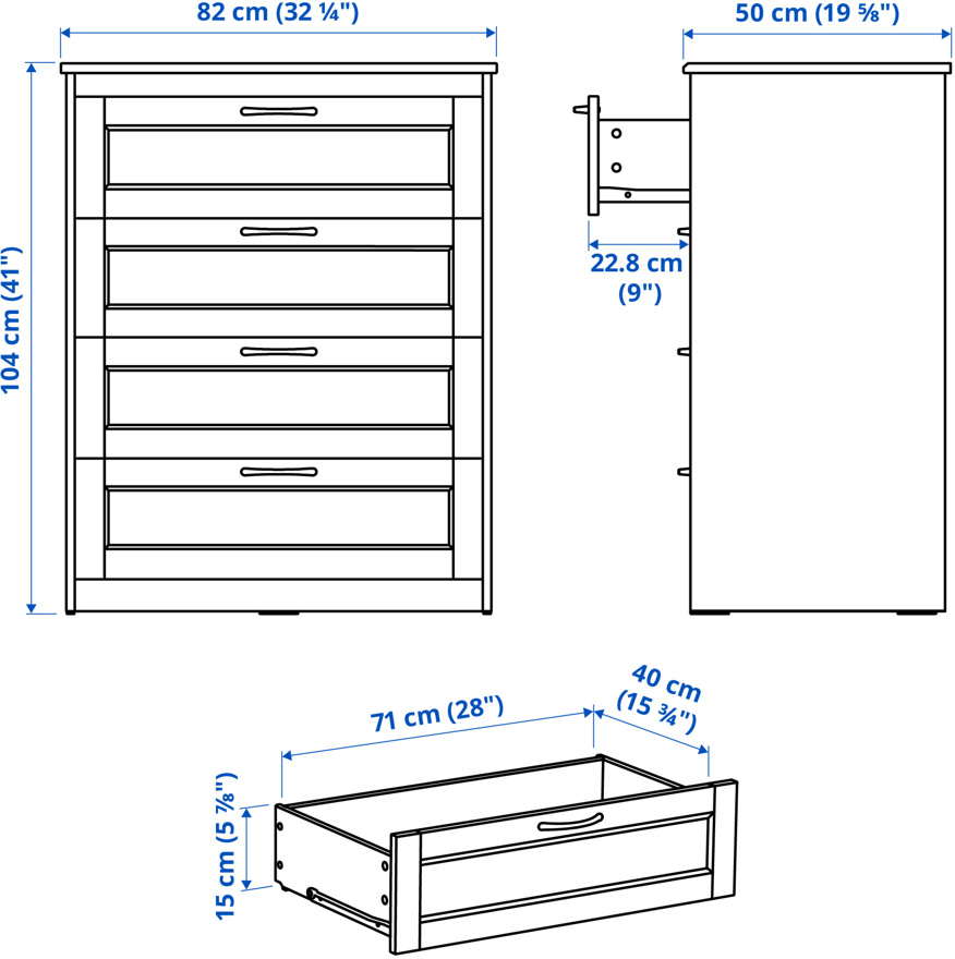 SONGESAND chest of 4 drawers