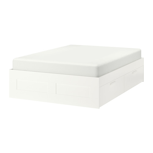BRIMNES bed frame with storage, Luröy, double
