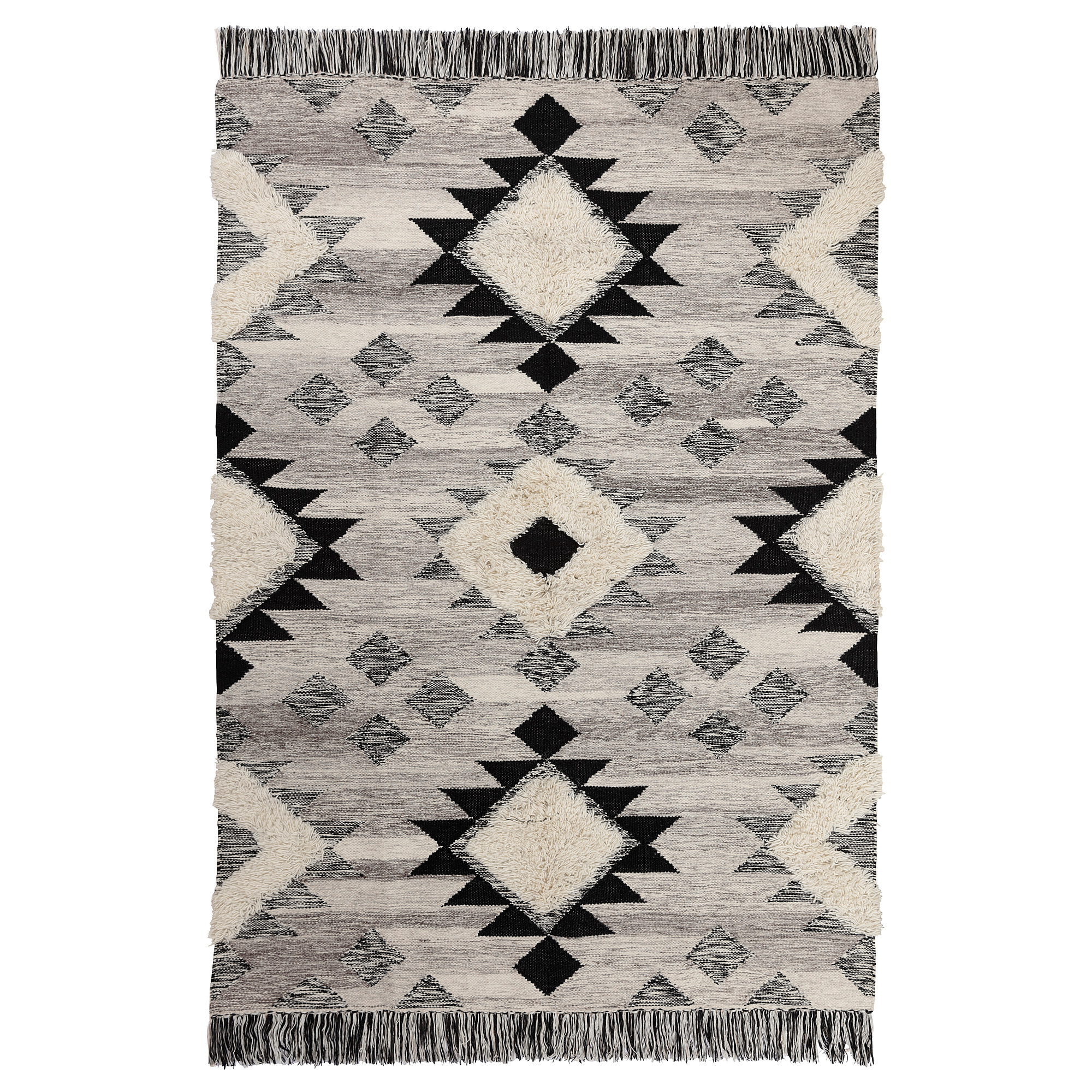 TANNISBY - rug, flatwoven, handmade/grey black, 160x230 cm
