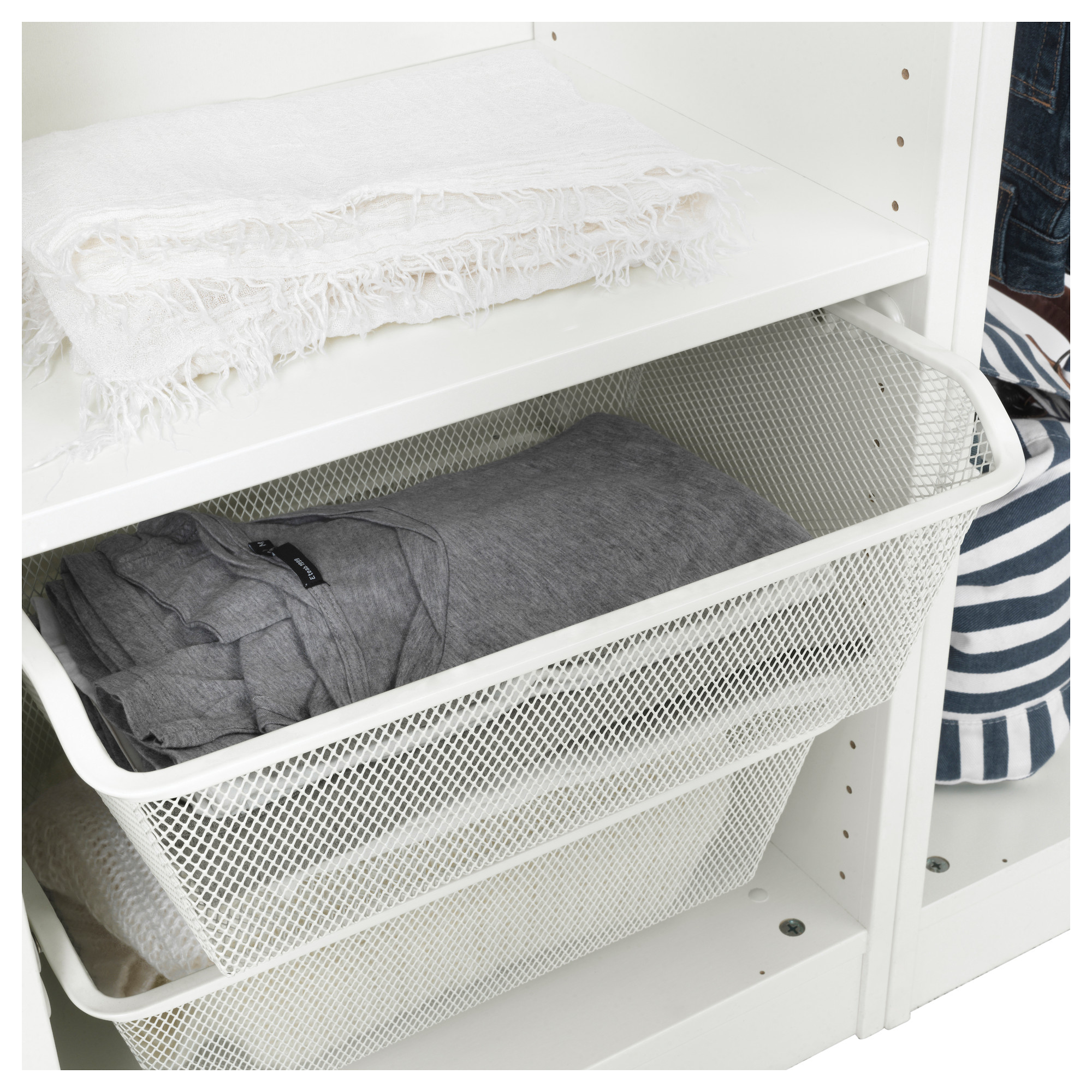 Komplement Mesh Basket With Pull Out Rail White Ikea Hong Kong