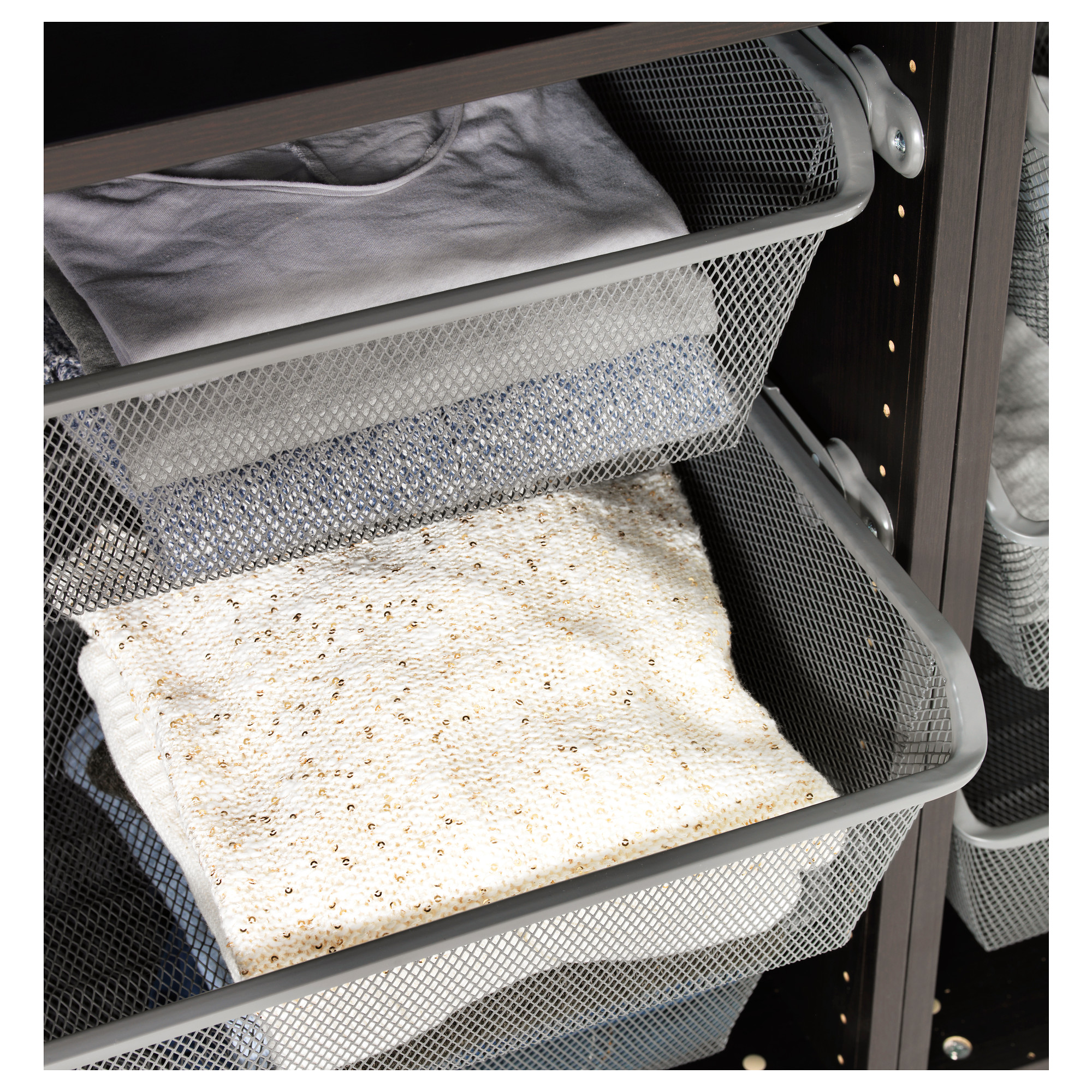 Komplement Mesh Basket With Pull Out Rail Dark Grey Ikea Hong