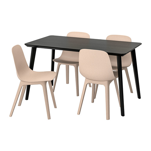 ODGER/LISABO table and 4 chairs