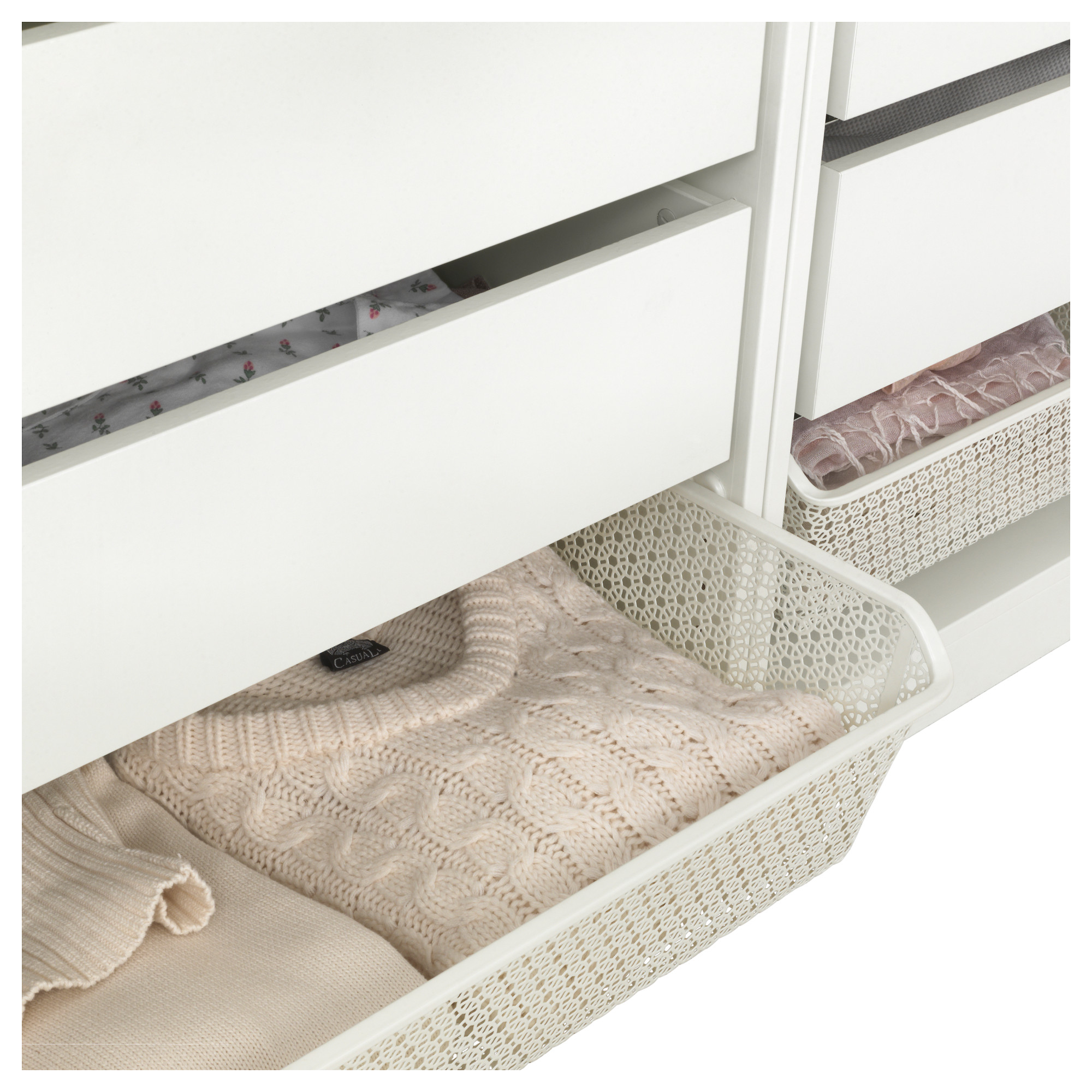 Komplement Metal Basket With Pull Out Rail White Ikea Hong Kong