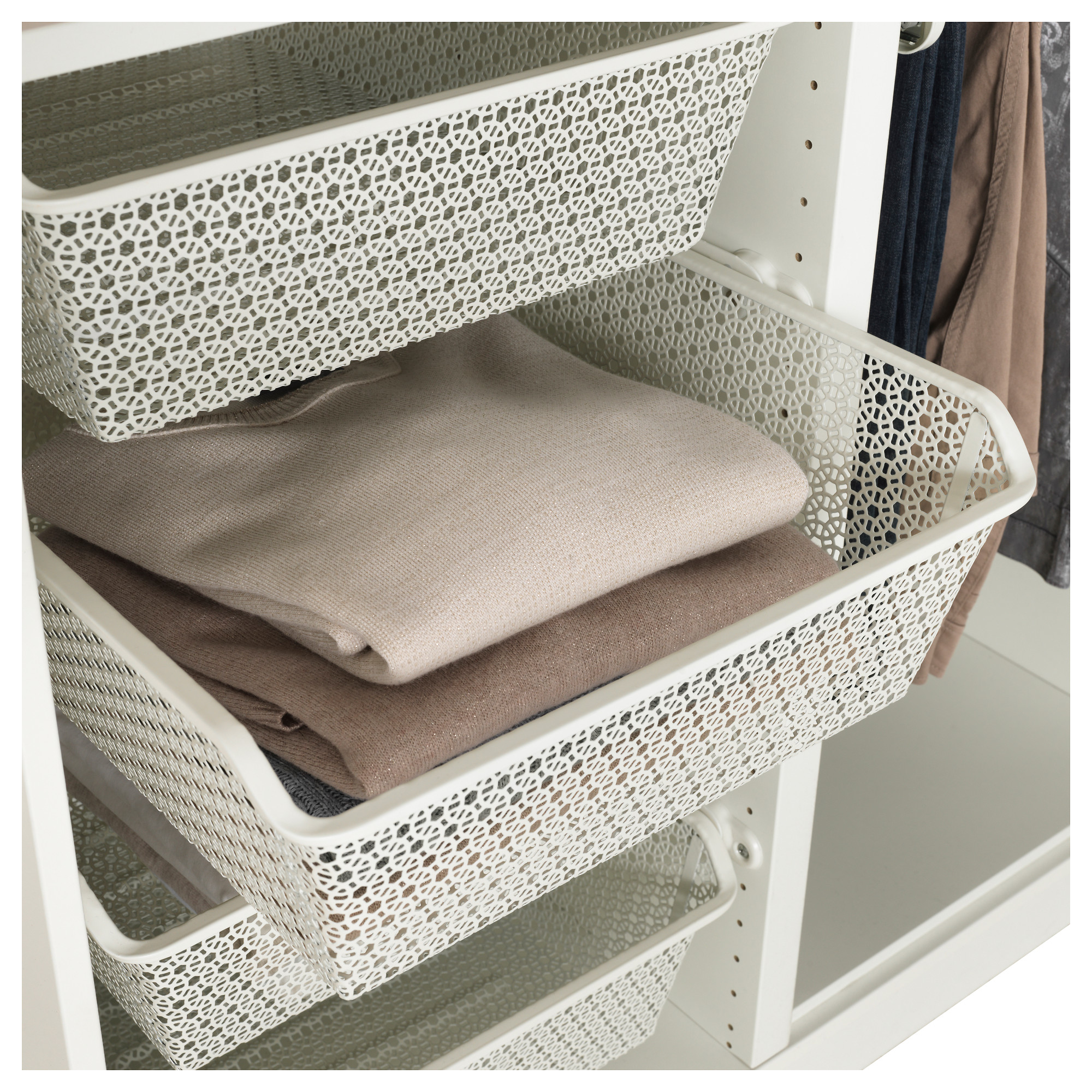 Komplement Metal Basket With Pull Out Rail White Ikea Hong Kong