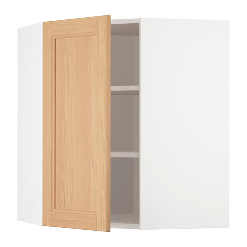 METOD corner wall cabinet with shelves