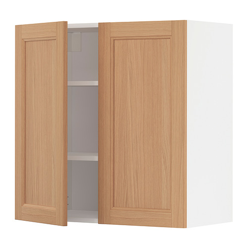 METOD wall cabinet with shelves/2 doors