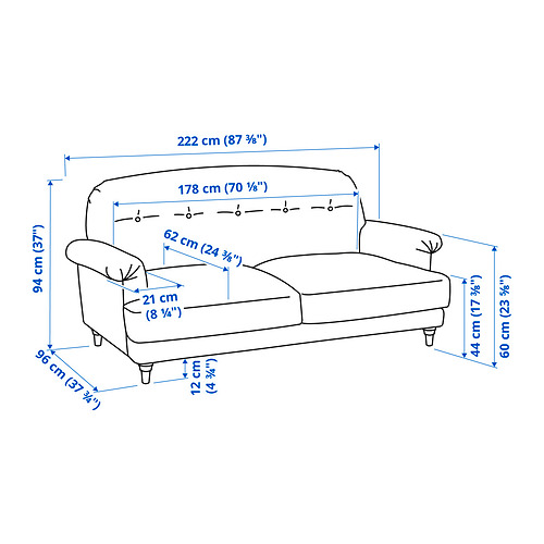 ESSEBODA 3-seat sofa