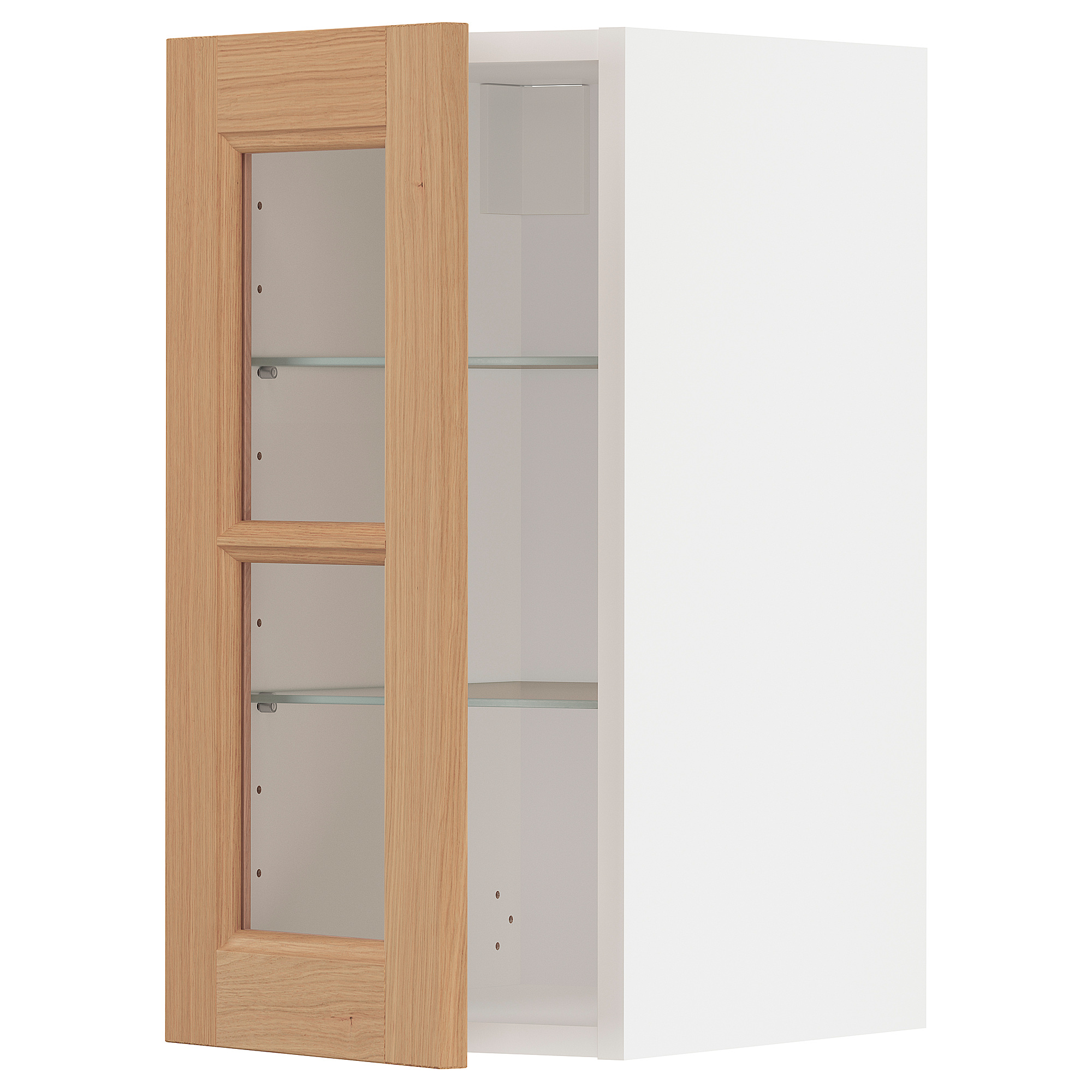 METOD wall cabinet w shelves/glass door