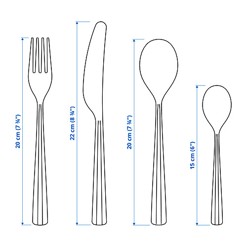 SJUGÄLSHAJ 刀叉餐具，24件套裝