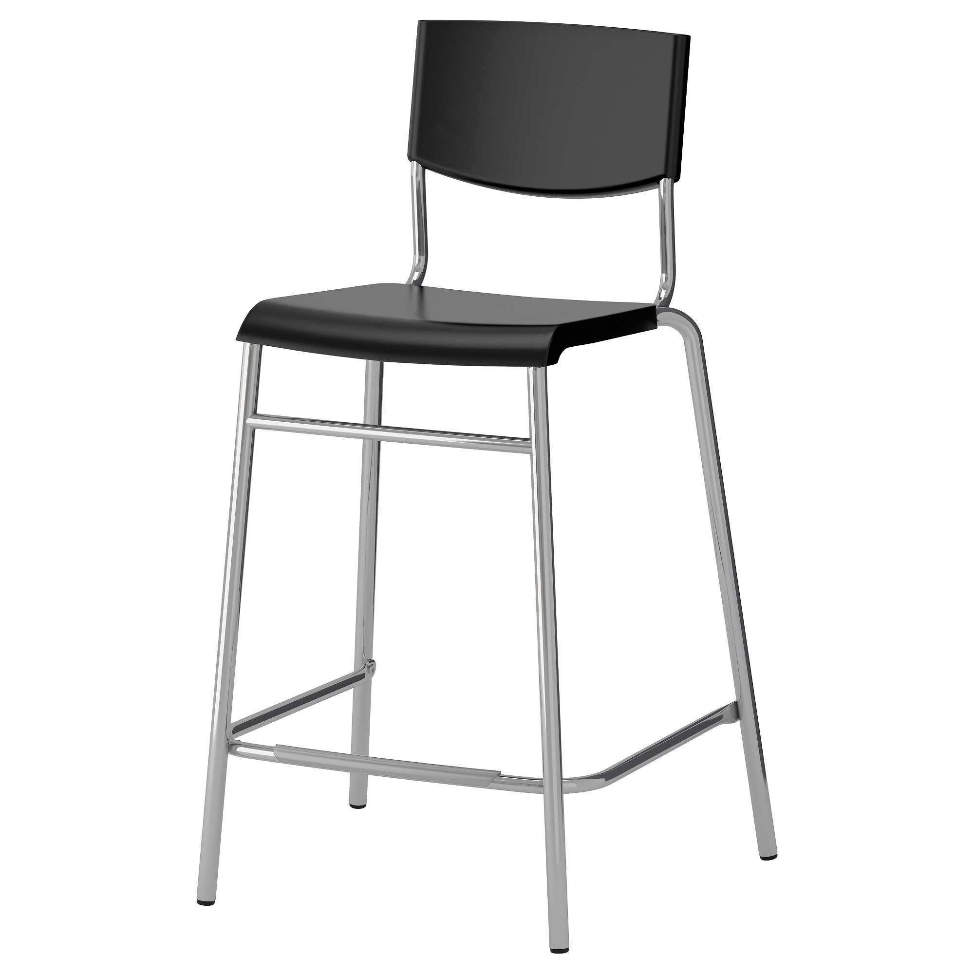 stig bar stool with backrest blacksilvercolour