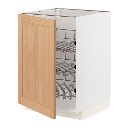 METOD base cabinet with wire baskets