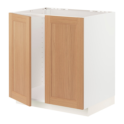 METOD base cabinet for sink + 2 doors