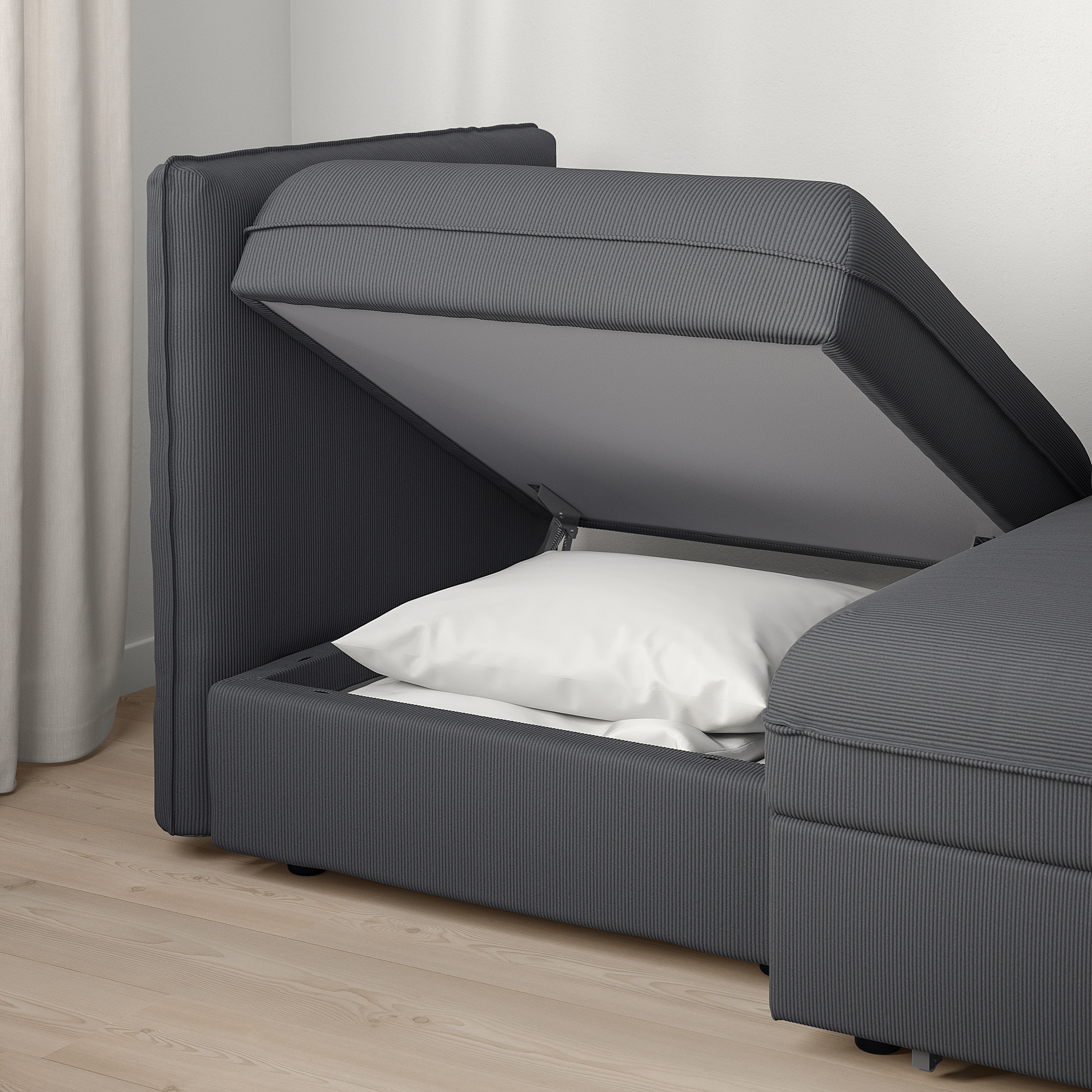 VALLENTUNA 2seat modular sofa with sofabed, and storage/Kelinge