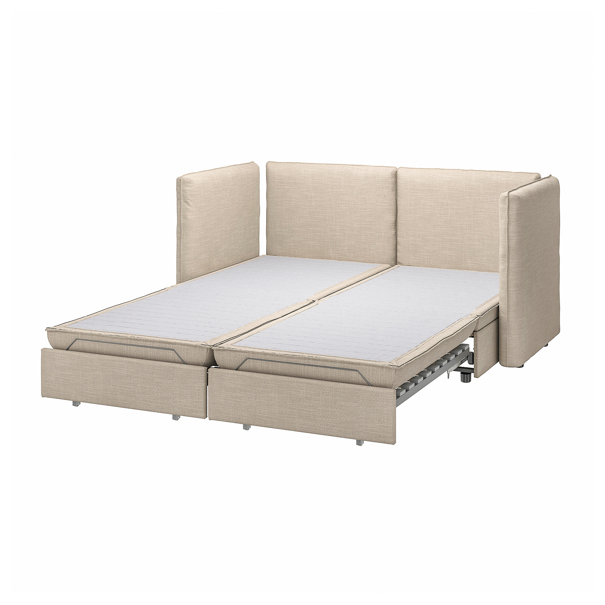 VALLENTUNA 2seat modular sofa w 2 sofabeds, Hillared beige IKEA