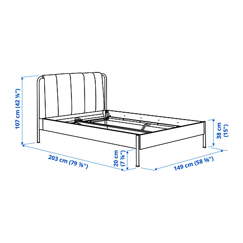 TÄLLÅSEN upholstered bed frame