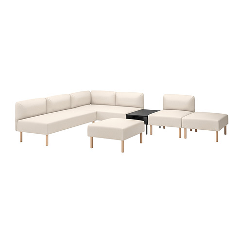 LILLEHEM 6-seat modular sofa with side table