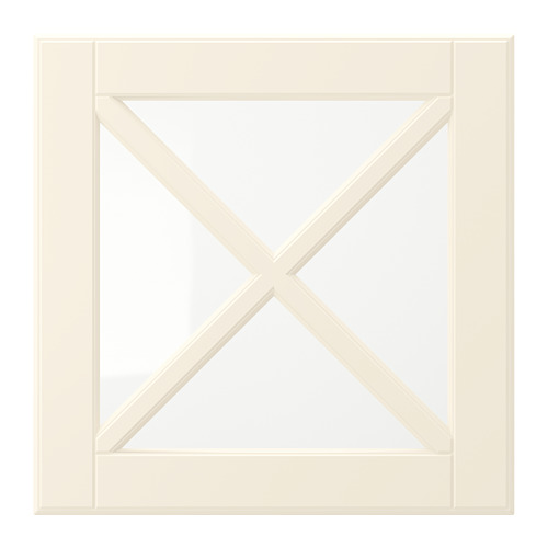 BODBYN glass door with crossbar