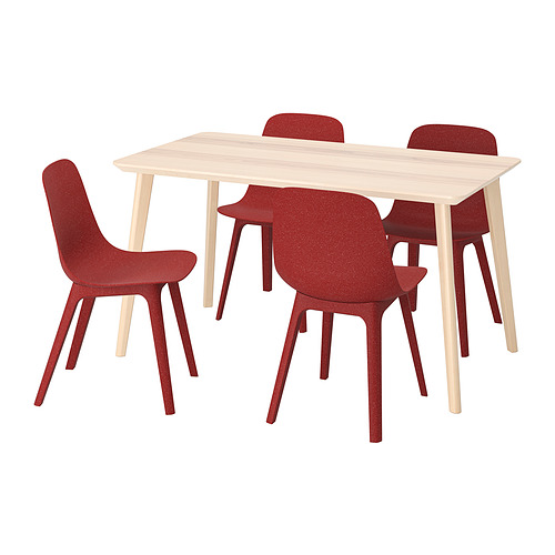 ODGER/LISABO table and 4 chairs