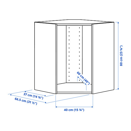 METOD corner wall cabinet frame