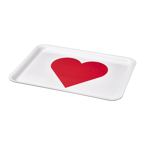 VINTERFINT - tray, heart pattern white/red, 37x28 cm | IKEA Hong Kong and Macau - E1017390_S4