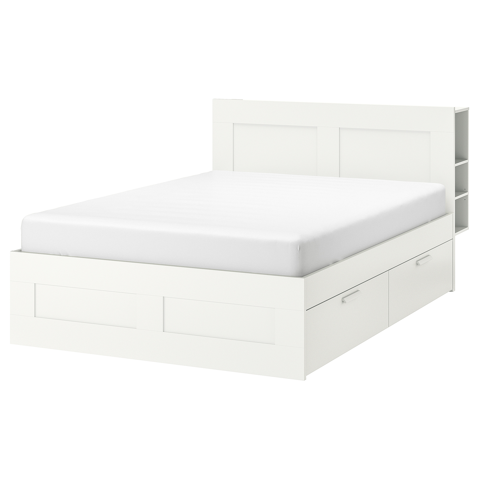 Brimnes Bed Frame W Storage And Headboard Lonset Queen Ikea