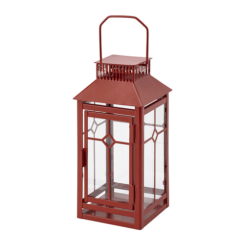 VINTERFINT - 燭燈燭台，室內/戶外用, 紅色, 22 厘米 | IKEA 香港及澳門 - E1017415_S4