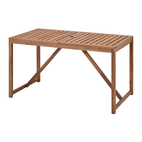 NÄMMARÖ table, outdoor, 140x75x75 cm, light brown stained