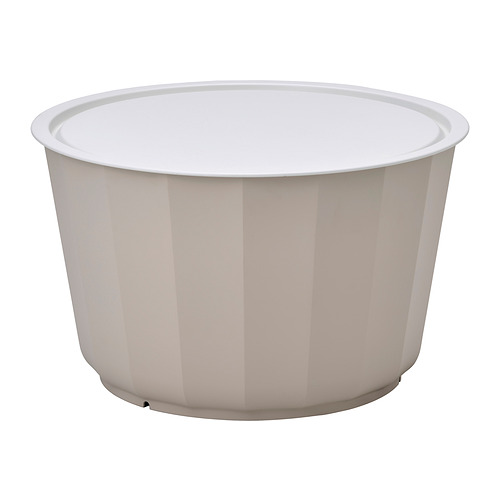 LÅGASKÄR coffee table, outdoor, 42x Ø74 cm, beige