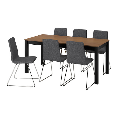 LILLÅNÄS/ÅLHULT table and 6 chairs