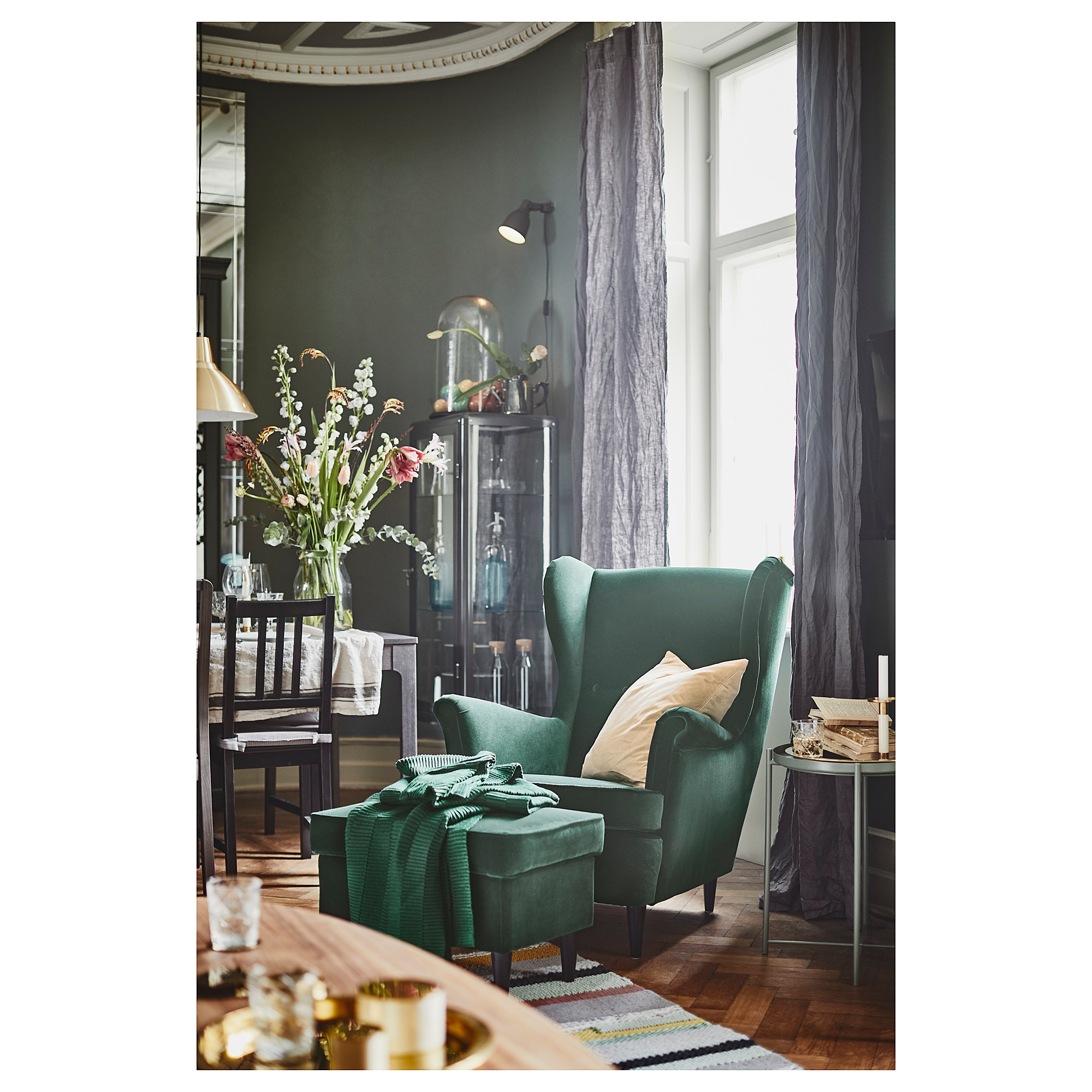 strandmon  wing chair djuparp dark green  ikea hong kong