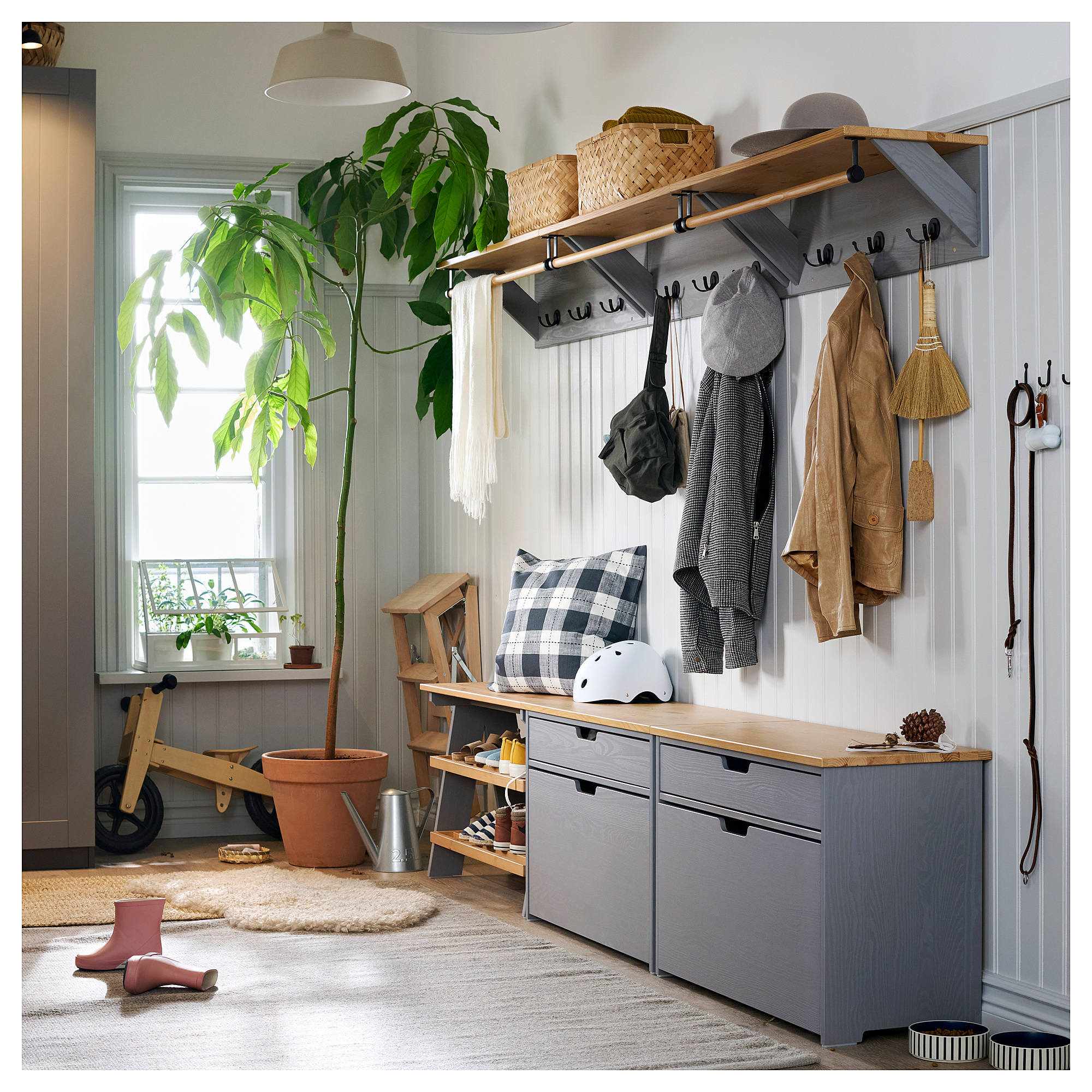 KALLSÖ bench with shoe storage