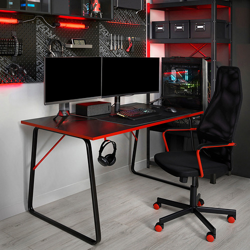 HUVUDSPELARE gaming desk, 140x80 cm, black