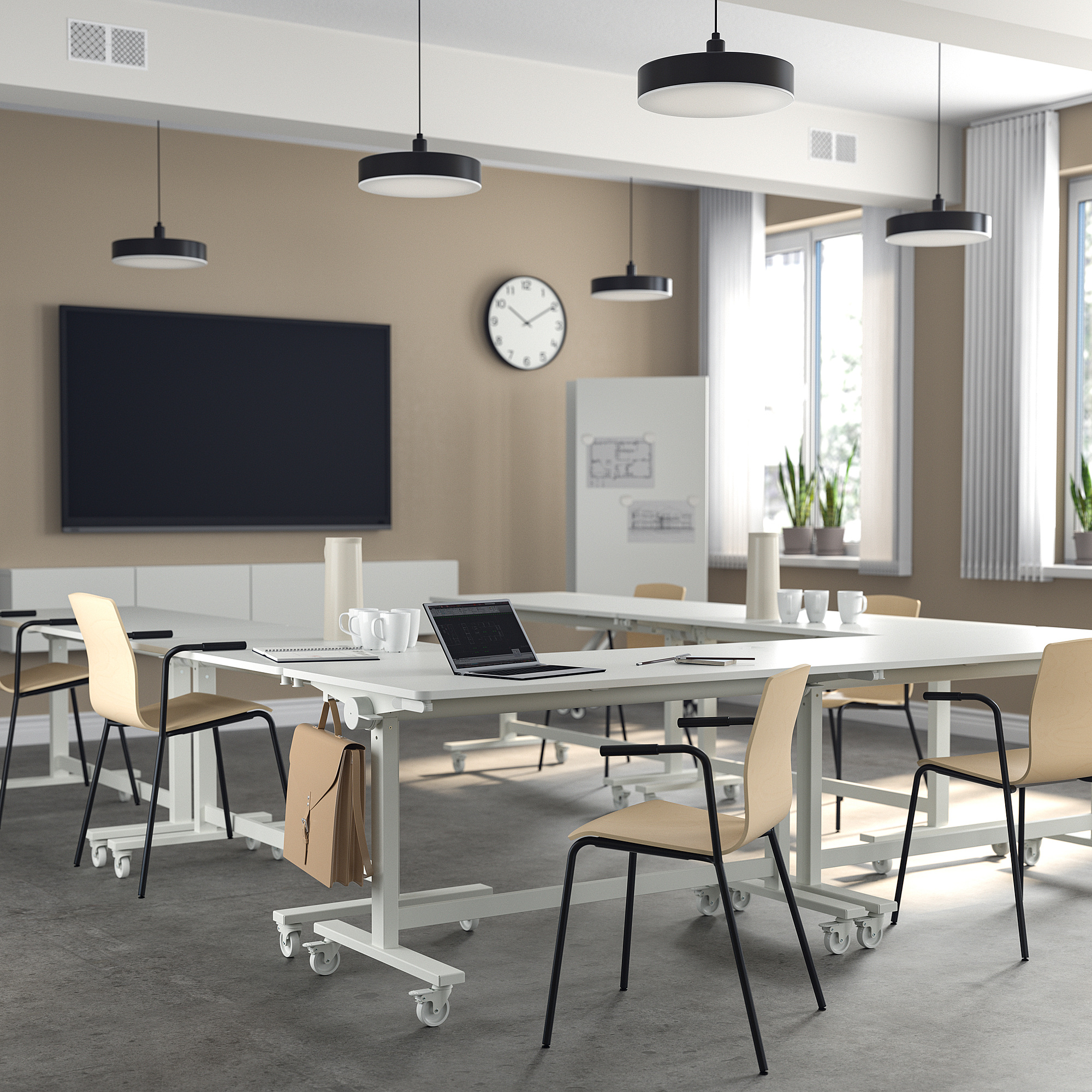 MITTZON foldable table with castors