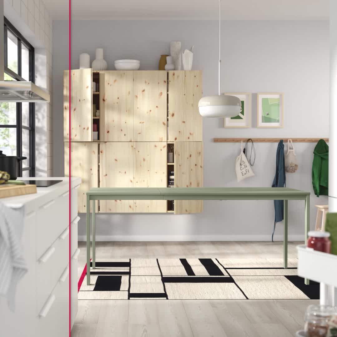VIHALS - extendable table, green, 120/180x74 cm | IKEA Hong Kong