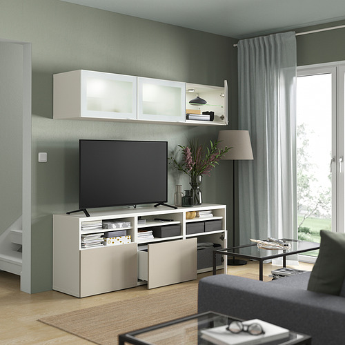 BESTÅ TV storage combination/glass doors