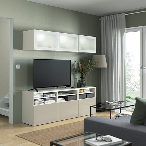 BESTÅ TV storage combination/glass doors