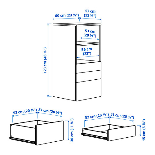 PLATSA/SMÅSTAD bookcase