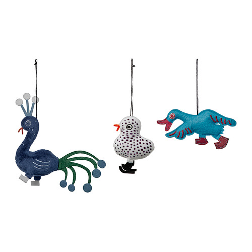 VINTERFINT - tree ornament set of 3, birds/mixed colours | IKEA Hong Kong and Macau - E1017714_S4