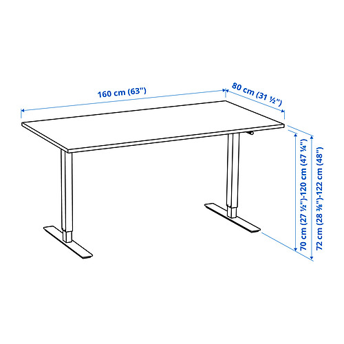 TROTTEN Bureau, beige/anthracite, 140x80 cm - IKEA