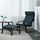 POÄNG - armchair and footstool, black-brown/Hillared dark blue | IKEA Hong Kong and Macau - PE629090_S1